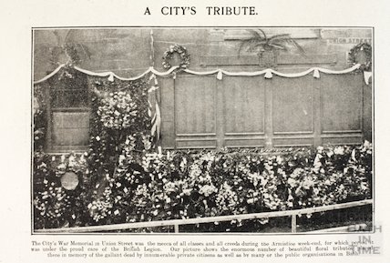 Union street memorial bedecked 1923