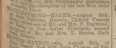 Clifford Daymond marriage announcement 1913
