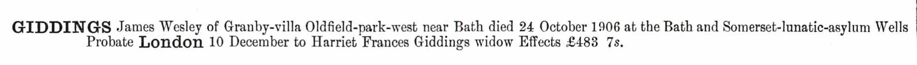 J W Giddings will probate