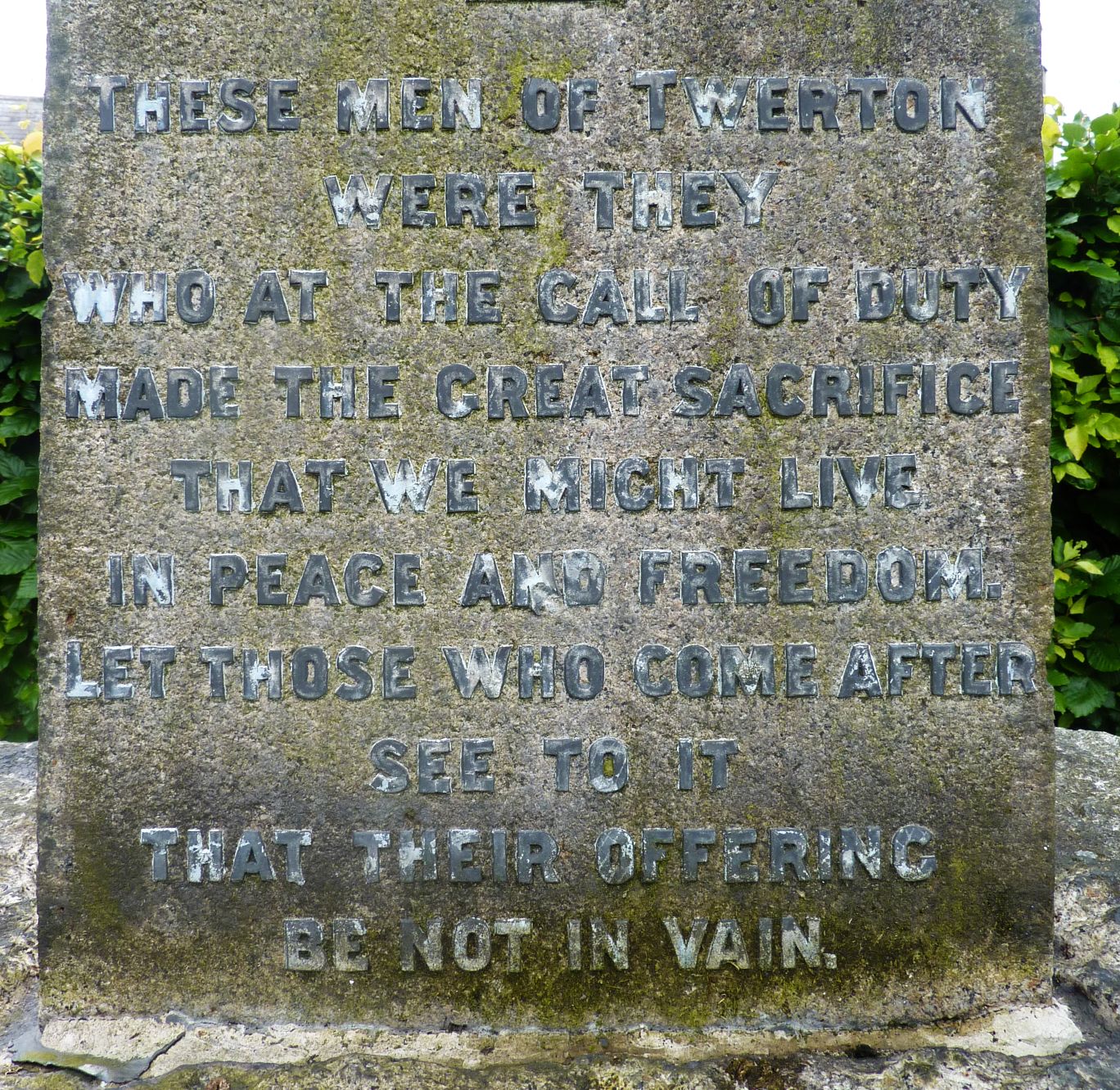 Twerton memorial inscription