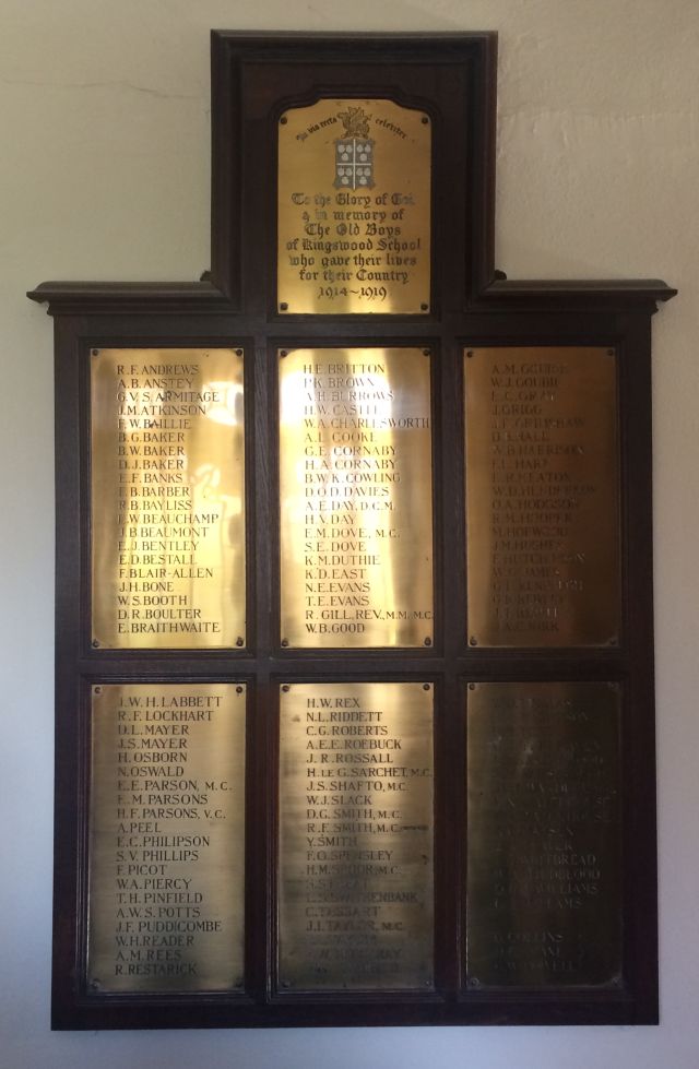 Kingswood School memorial tablet