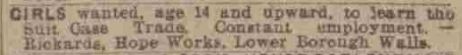 1916 Rickards job ad